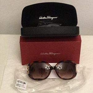 Salvatore Ferragamo dark tortoise Women's Sunglasses.